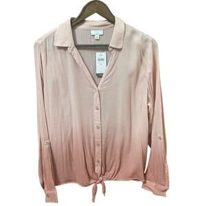 NWT J.Jill Dip Dyed Button Down Blouse